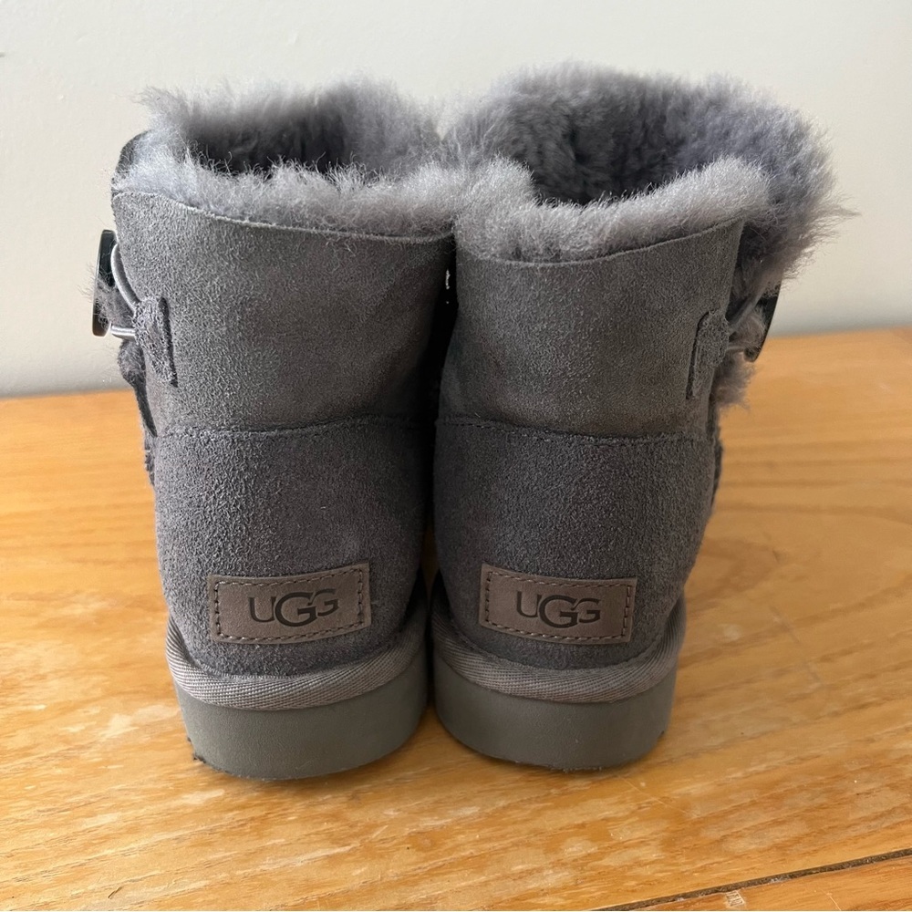 {UGG} Mini Bailey Button ll Grey Boots - Picture 3 of 8